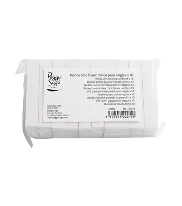 Taco blanco slim para uñas x 10