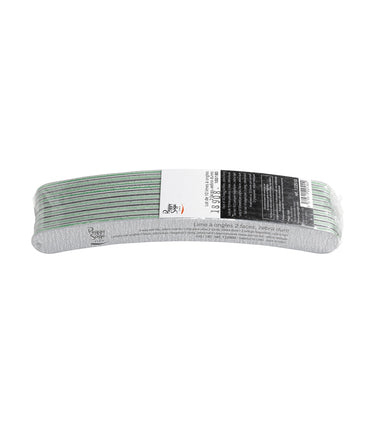 Limas de uñas 2 caras lavables en forma de plátano - zebra 100/180 lote de 10 unidades