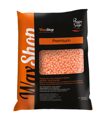 Perlas de cera depilatoria caliente - desechable, sin banda - orange Premium