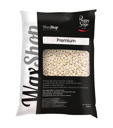Perlas de cera depilatoria caliente - desechable, sin banda - blanc Premium